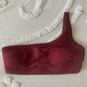 Womens one shoulder bikini top + high waisted bottoms